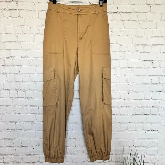 FOR THE REPUBLIC Cotton Khaki Cargo Jogger Pants--M - Picture 12 of 16